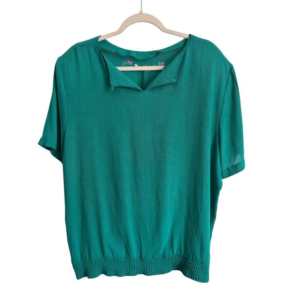 Alfred Dunner Teal Blouse – Cottagecore Floral XL - Picture 1 of 3